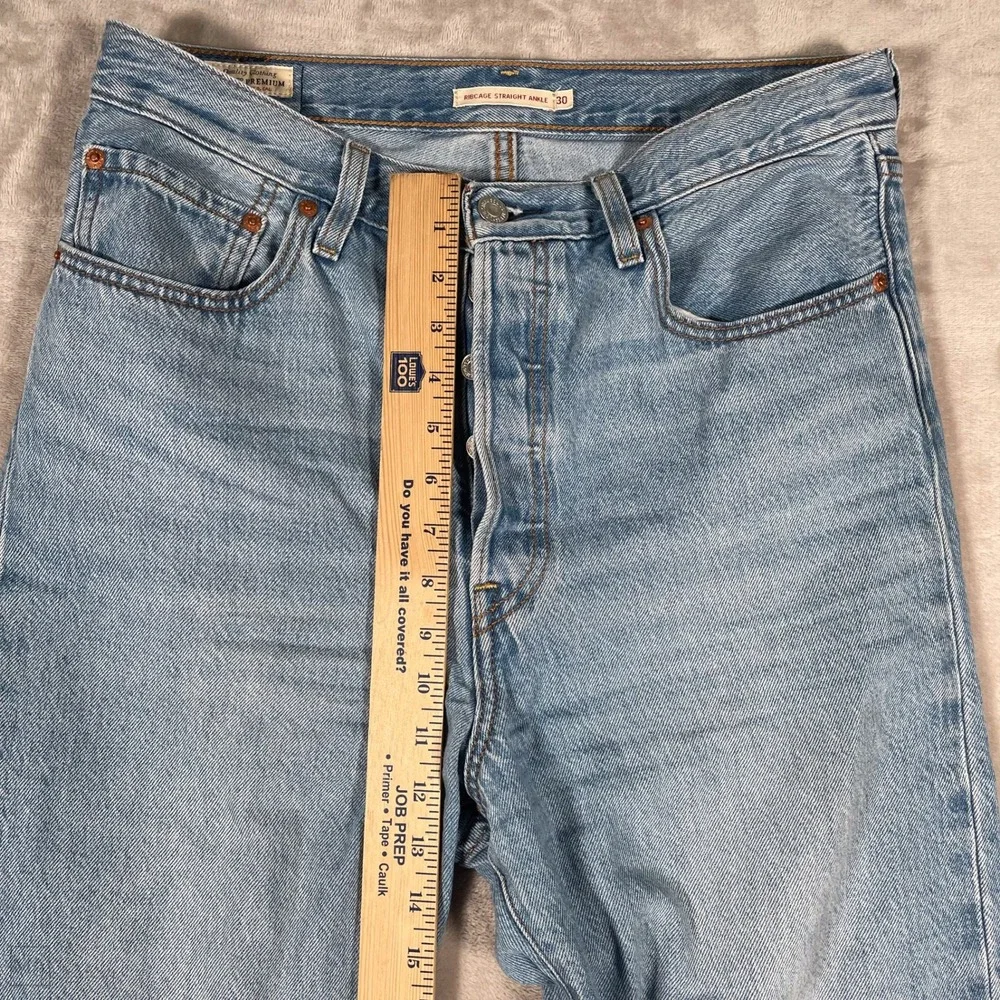 Levi's Women's Jeans Ribcage Straight Ankle Denim Button Fly Casual	30 Blue